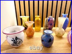 16 Various Mid 20th Century art studio glass vases inc MDINA Job lot