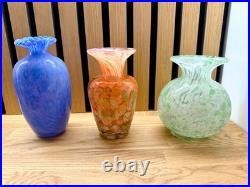 16 Various Mid 20th Century art studio glass vases inc MDINA Job lot