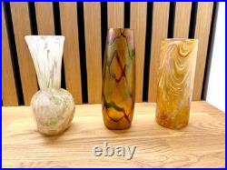 16 Various Mid 20th Century art studio glass vases inc MDINA Job lot
