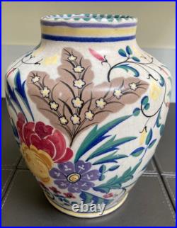 1920s Carter Stabler Adams 21cm Vase Hand Painted ZW Stylised Flower Design