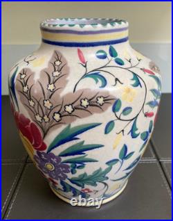 1920s Carter Stabler Adams 21cm Vase Hand Painted ZW Stylised Flower Design