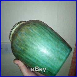 1932 Art Deco William Howson Taylor Signed Ruskin Studio Art Pottery Green Vase
