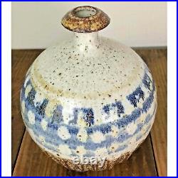 1967 8 Mid Century Studio Ceramic Pottery Vessel Vase Weed Pot by Artist Hines