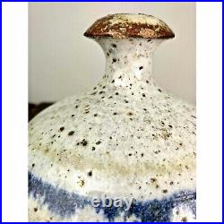 1967 8 Mid Century Studio Ceramic Pottery Vessel Vase Weed Pot by Artist Hines