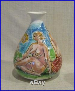 1968 Francis McCarthy 8 1/2 Vase with Nudes