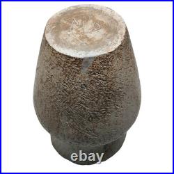 1970s Studio Pottery Vase Signed MD Textured Earth-Tone Glaze