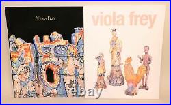 1975 Viola Frey Ceramics Polly Takes Tea Bookends Studio Art Pottery Sculptures