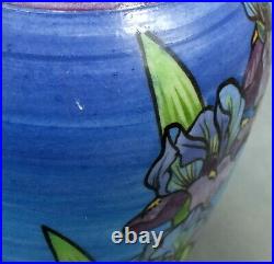 1993 Signed LAKSHMI Hand Crafted STUDIO POTTERY Vase FLOWER Iris