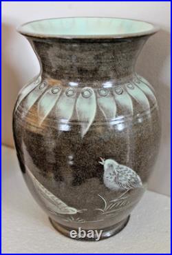 2. William Fishley Holland Studio Pottery Bird Design Studio Vases 2. William Fishley Holland Studio Pottery Bird Design Studio Vases