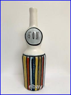 30.8cm Signed Roger Capron Vallauris Studio Pottery E6 Gin Bottle Vase