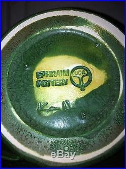 #311 Beautiful EPHRAIM Faience Pottery LADY SLIPPER VASE Retired