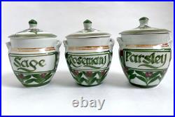 3 x Derek Emms Porcelain Celadon Studio Pottery Storage Herb Storage Jars Pots