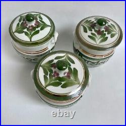 3 x Derek Emms Porcelain Celadon Studio Pottery Storage Herb Storage Jars Pots