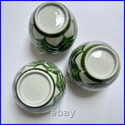 3 x Derek Emms Porcelain Celadon Studio Pottery Storage Herb Storage Jars Pots
