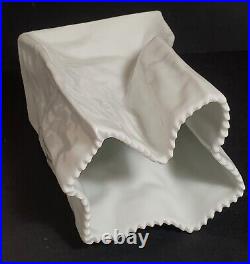 6 TAPIO WIRKKALA Rosenthal Germany Studio Pottery Glossy White Paper Bag Vase