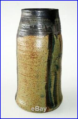 70s Hawaii Tall Vase w. Purple Glaze 15 by Toshiko Takaezu (1922-11)(055)