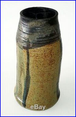 70s Hawaii Tall Vase w. Purple Glaze 15 by Toshiko Takaezu (1922-11)(055)