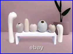 7 Vintage Studio Art Pottery Smooth Abstract Pebble Bud Vases West Germany Style 7 Vintage Studio Art Pottery Smooth Abstract Pebble Bud Vases West Germany Style