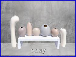 7 Vintage Studio Art Pottery Smooth Abstract Pebble Bud Vases West Germany Style 7 Vintage Studio Art Pottery Smooth Abstract Pebble Bud Vases West Germany Style