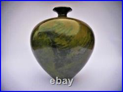 ANDREW HILL Studio Pottery Raku Vase 16 cm x 14 cm