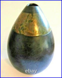 ANDREW HILL Studio Pottery Raku Vase 25 cm