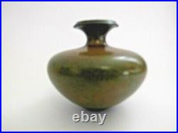 ANDREW HILL Studio Pottery Raku Vase miniature 6cm