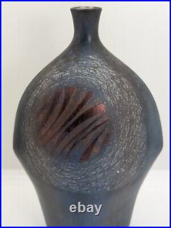 ANNE Ann JAMES British Studio Pottery Sculptural Raku Abstract Vase