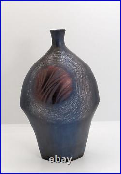 ANNE Ann JAMES British Studio Pottery Sculptural Raku Abstract Vase