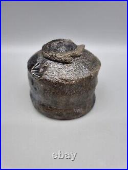 A Charles Bound Studio Pottery Footed Stoneware Yunomi In Black Glaze A Charles Bound Studio Pottery Footed Stoneware Yunomi In Black Glaze