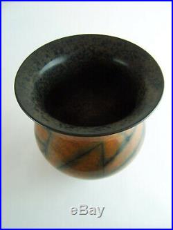 A Good Size Duncan Ross Burnished Vase 22cm Studio Pottery, Some Scratches