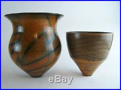 A Good Size Duncan Ross Burnished Vase 22cm Studio Pottery, Some Scratches