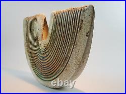 A Large Alan Wallwork Combed Crescent Form 32x24cm Studio Pottery Perfect