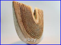 A Large Alan Wallwork Combed Crescent Form 32x24cm Studio Pottery Perfect