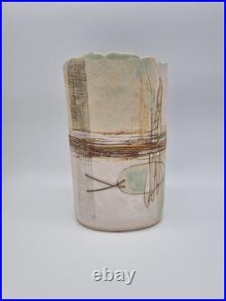 A Large Jayne Lucas Studio Pottery Vase With Wire Decoration, Torquil Gallery