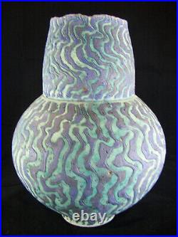 A Large Peter Beard Swollen Gourd Vase / Vessel Studio Pottery 26cm Tall
