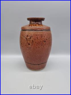 A Large Studio Pottery Barrel Vase / Pot, 1989. Makers Mark To Base A Large Studio Pottery Barrel Vase / Pot, 1989. Makers Mark To Base