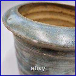 A Micheal (Mick) Casson Studio Pottery Ribbed Cylinder Vase / Pot. VGC
