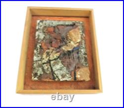 A ROBIN WELCH STUDIO POTTERY STONEWARE framed tile