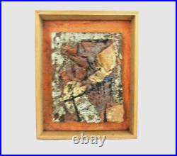 A ROBIN WELCH STUDIO POTTERY STONEWARE framed tile