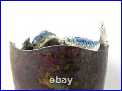 A Roger Cockram Ceramics Fish studio pottery vase studio pottery signed chip A Roger Cockram Ceramics Fish studio pottery vase studio pottery signed chip