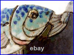 A Roger Cockram Ceramics Fish studio pottery vase studio pottery signed chip A Roger Cockram Ceramics Fish studio pottery vase studio pottery signed chip