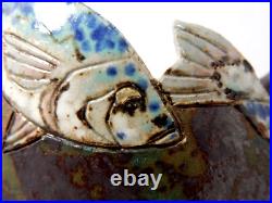 A Roger Cockram Ceramics Fish studio pottery vase studio pottery signed chip A Roger Cockram Ceramics Fish studio pottery vase studio pottery signed chip