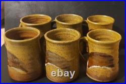 A Set Of 6 Studio Pottery Mugs From The Saltings Pottery Penrhyndeudraeth Wales