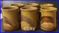 A Set Of 6 Studio Pottery Mugs From The Saltings Pottery Penrhyndeudraeth Wales