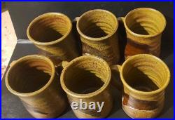 A Set Of 6 Studio Pottery Mugs From The Saltings Pottery Penrhyndeudraeth Wales