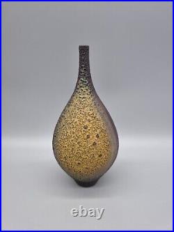 A Small Studio Pottery Vase / Vessel With Lava Glaze By Jon Bull A Small Studio Pottery Vase / Vessel With Lava Glaze By Jon Bull