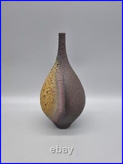 A Small Studio Pottery Vase / Vessel With Lava Glaze By Jon Bull A Small Studio Pottery Vase / Vessel With Lava Glaze By Jon Bull