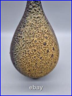 A Small Studio Pottery Vase / Vessel With Lava Glaze By Jon Bull A Small Studio Pottery Vase / Vessel With Lava Glaze By Jon Bull