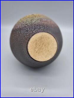 A Small Studio Pottery Vase / Vessel With Lava Glaze By Jon Bull A Small Studio Pottery Vase / Vessel With Lava Glaze By Jon Bull