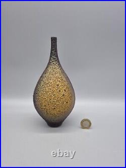 A Small Studio Pottery Vase / Vessel With Lava Glaze By Jon Bull A Small Studio Pottery Vase / Vessel With Lava Glaze By Jon Bull
